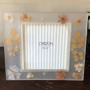Carlton Cards Translucent Floral Frame - White and Brown